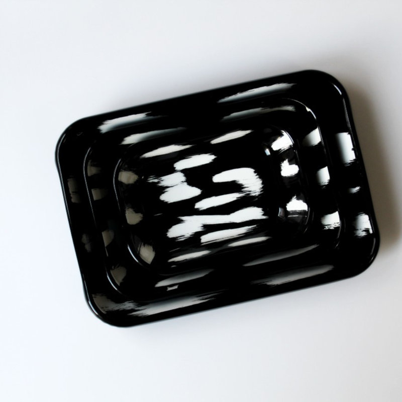 Elifle Enamelware Platter, Black