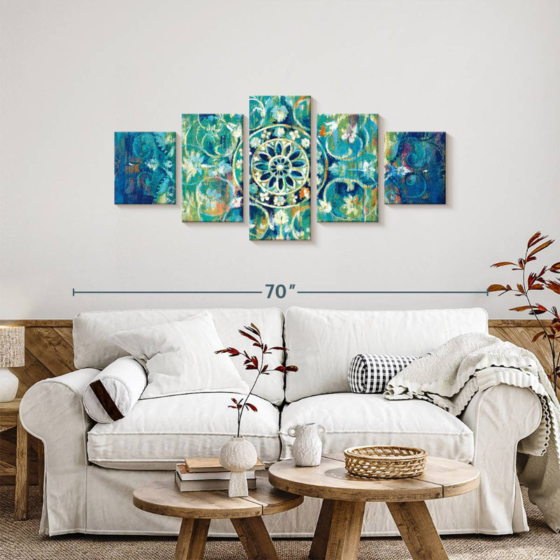 Kerner Mandala In Blue Bright, 24" H x 55" W