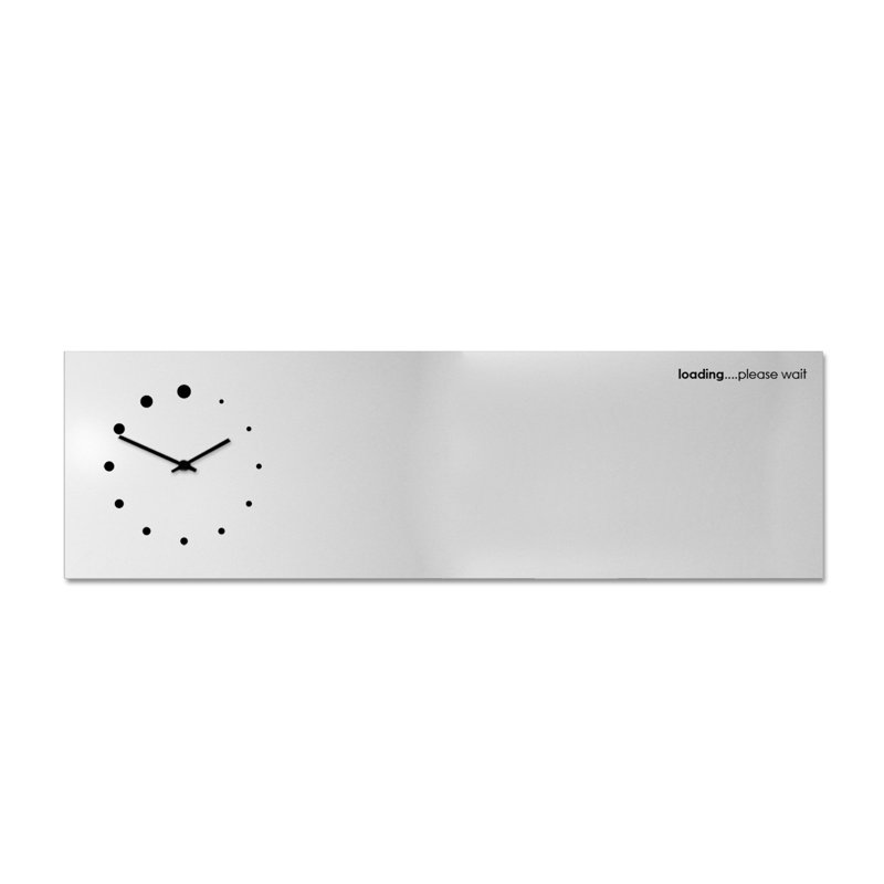 Loading Please Wait Clock Magnetic Wall Mounted Combo Board, White