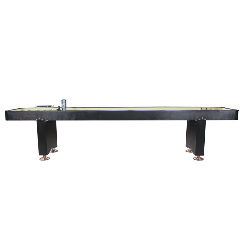 Espresso 12' Solid Wood Shuffleboard Table with Climate Adjusters