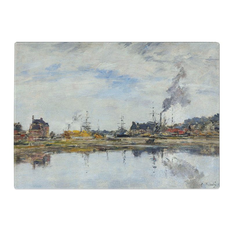The Harbour by Eugene Boudin Chopping Board, 28.5cm W x 39cm L