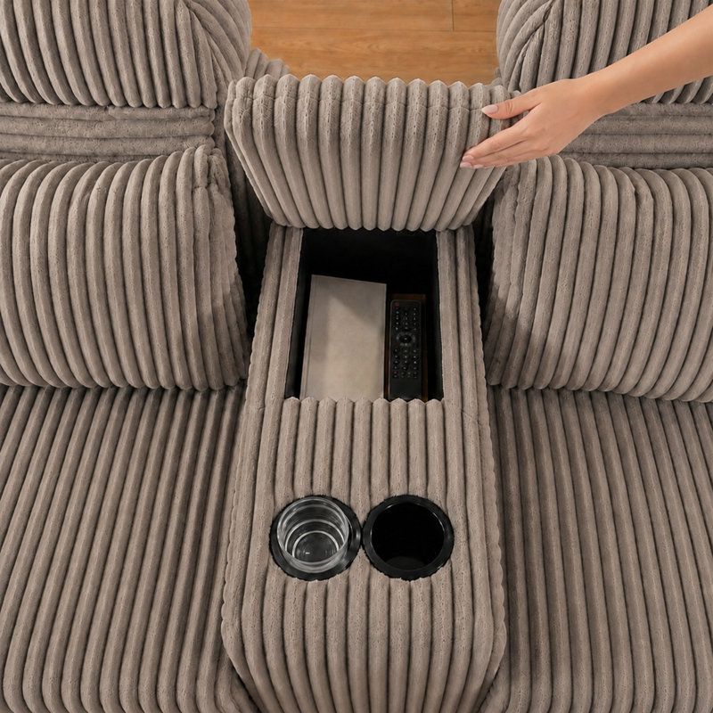 Canapés à compression avec rangement, cinéma maison moderne en velours côtelé café