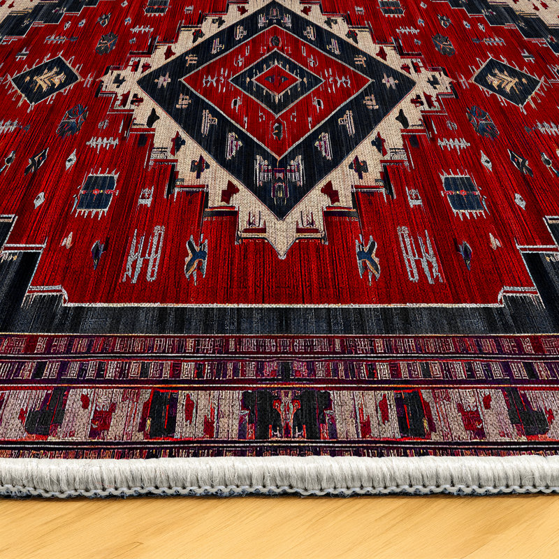 Kasbah Collection Digital Print Cotton-Polyester Moroccan Rug, Runner 3'4" x 16'5"