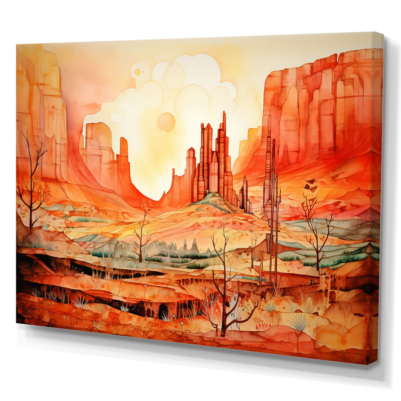 «Native Navajo Landscape I», reproduction sur toile, H 16 po x l 32 po x P 1 po, Toile tendue