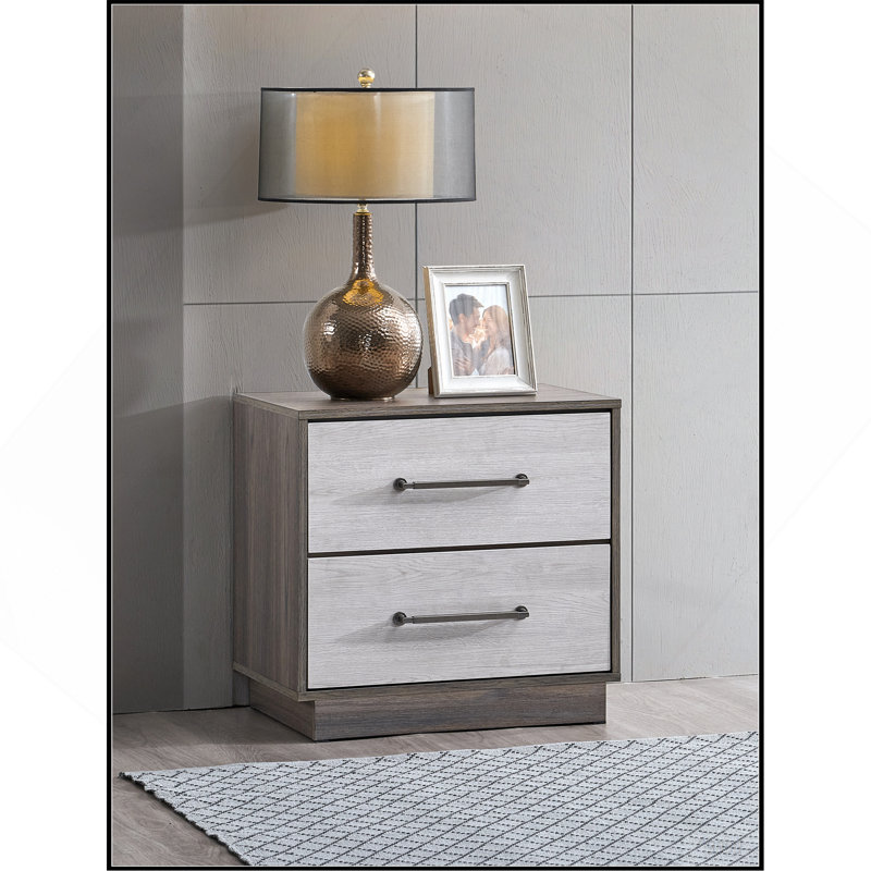 Aberdeen G02500-N Nightstand , Gray/Oak