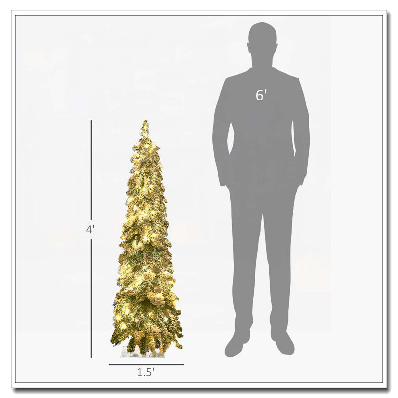 Arbre de Noël artificiel haute 4 pi, H 4 pi 