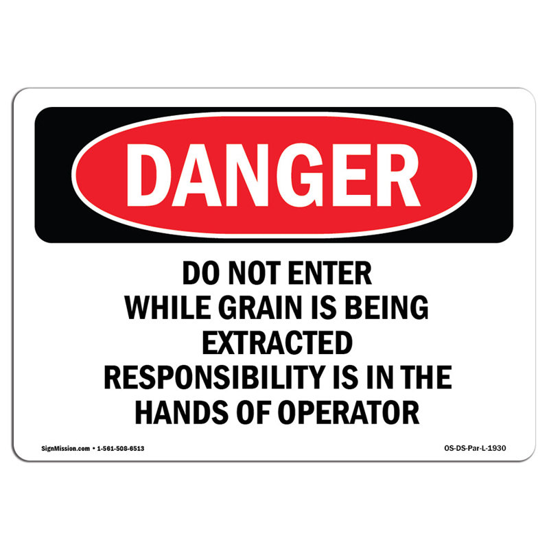 OSHA Danger Sign, 18" H x 24" W x 0.1" D