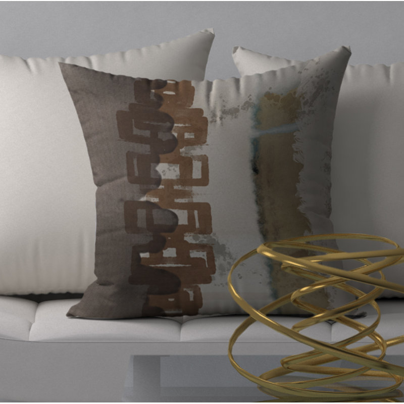 Abstract Throw Pillow, 24" H x 24" W