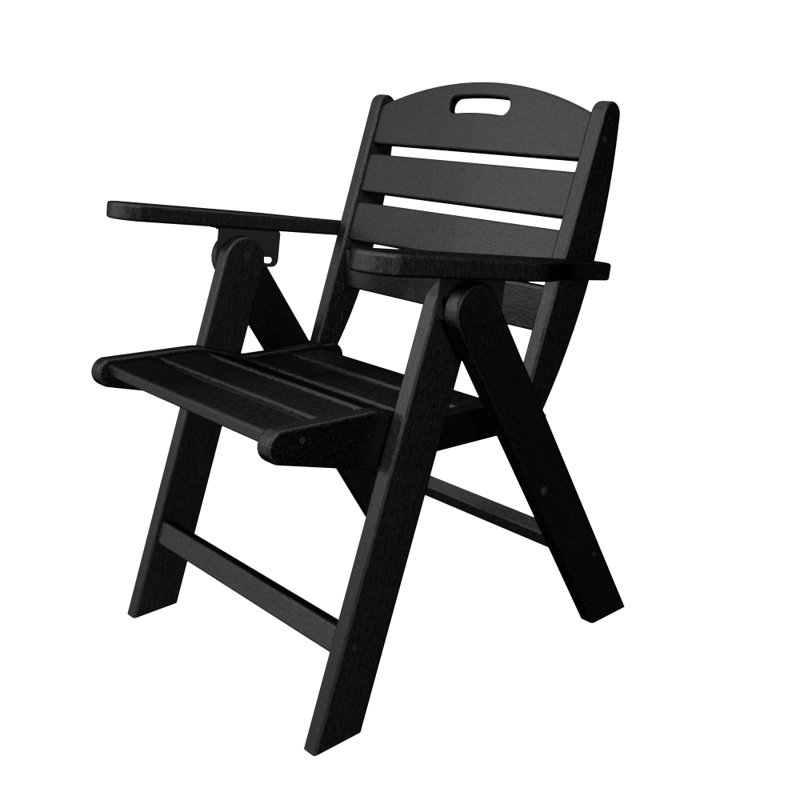 Chaise à dossier bas POLYWOOD Nautical, Noir