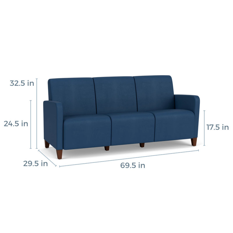 Fauteuil de réception 3 places Ravenna, Bois de noyer, Patriot Plus Blue Ridge