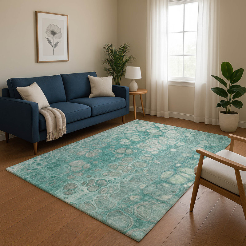 Premium Machine Washable Ralston AMF1940 Abstract Rug, Rectangle 10' x 14'