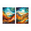 «Celestial Abstract Prairies Landscape - Green Scenic», impression sur toile 2 pièces