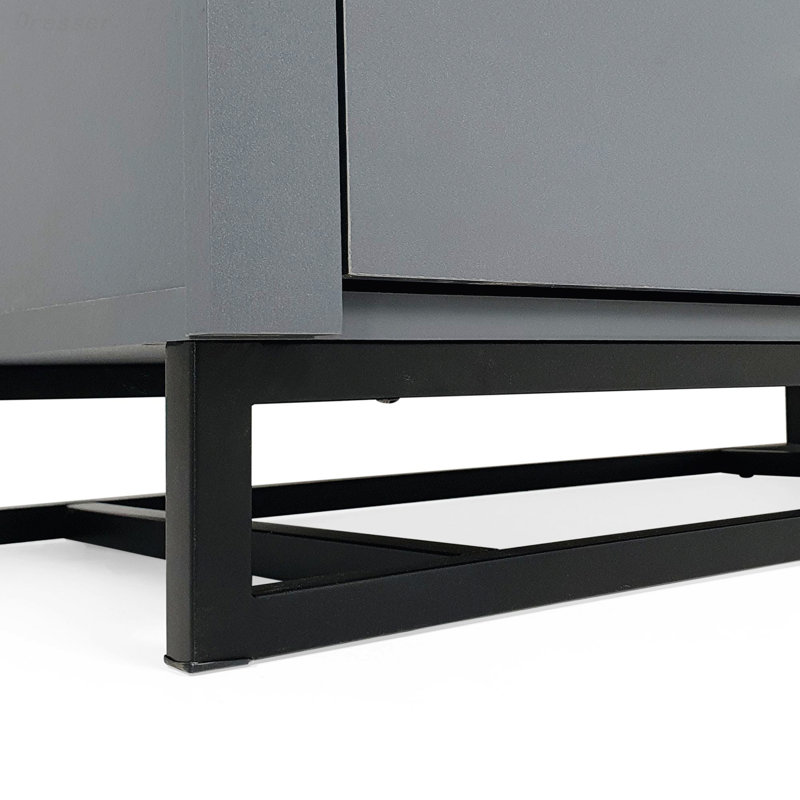 Commode 4 tiroirs l 31,15 po Courtnee, Gris anthracite / noir