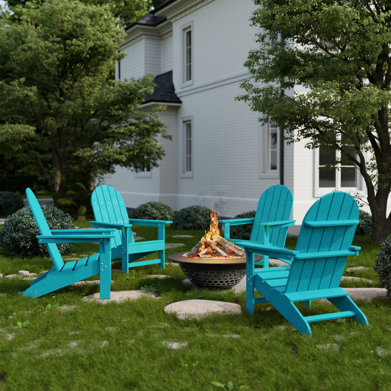 Freedom 4-Piece Traditional Adirondack Conversation Set, Aruba Blue