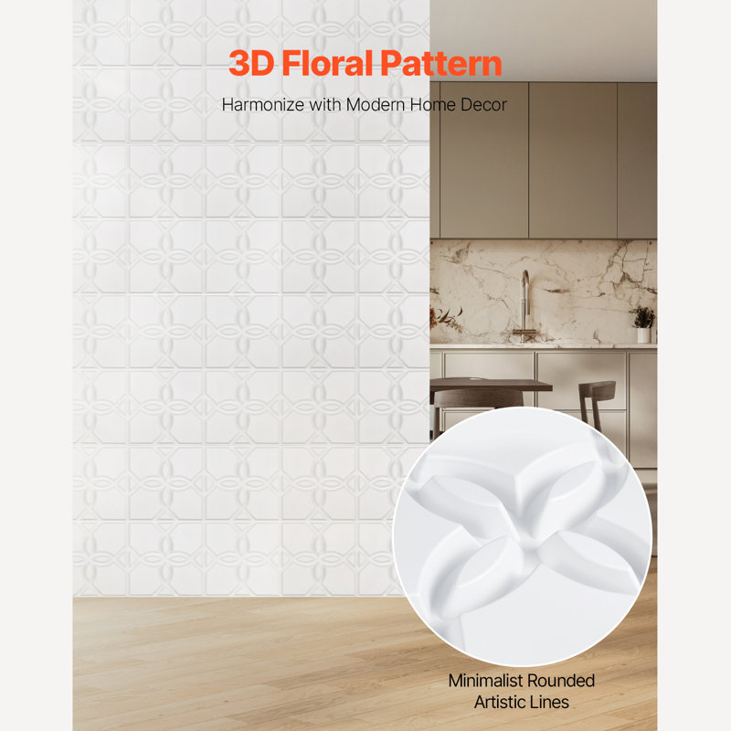 Paquet de 33 panneaux muraux 3D 11,81 x 11,81 po PVC 32 pi.