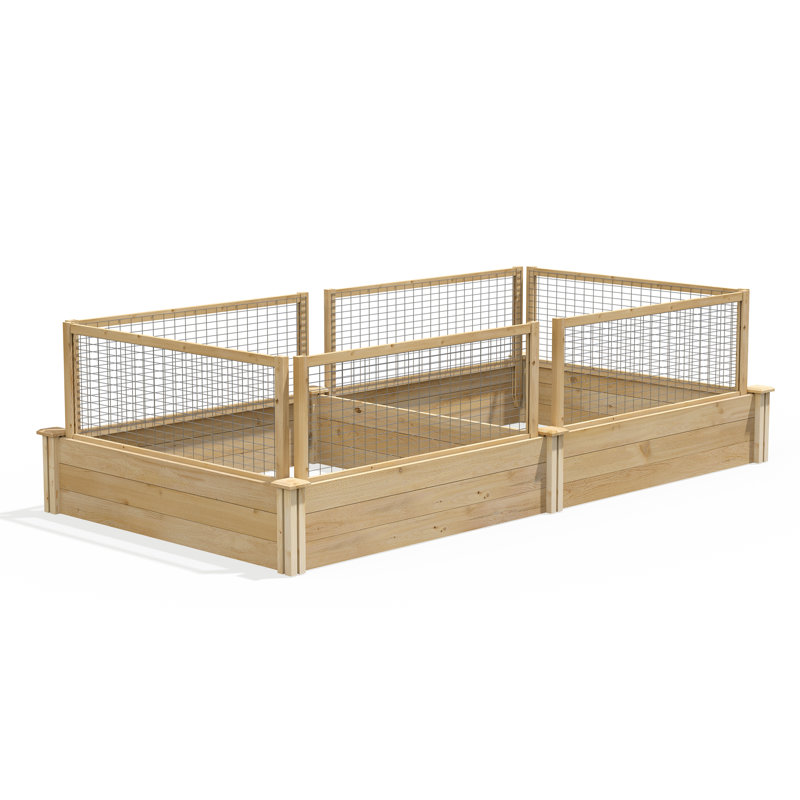 4 Ft. X 8 Ft. Original Cedar Raised Garden Bed With Critterguard Fence System, 10.5" H x 96" W x 48" D
