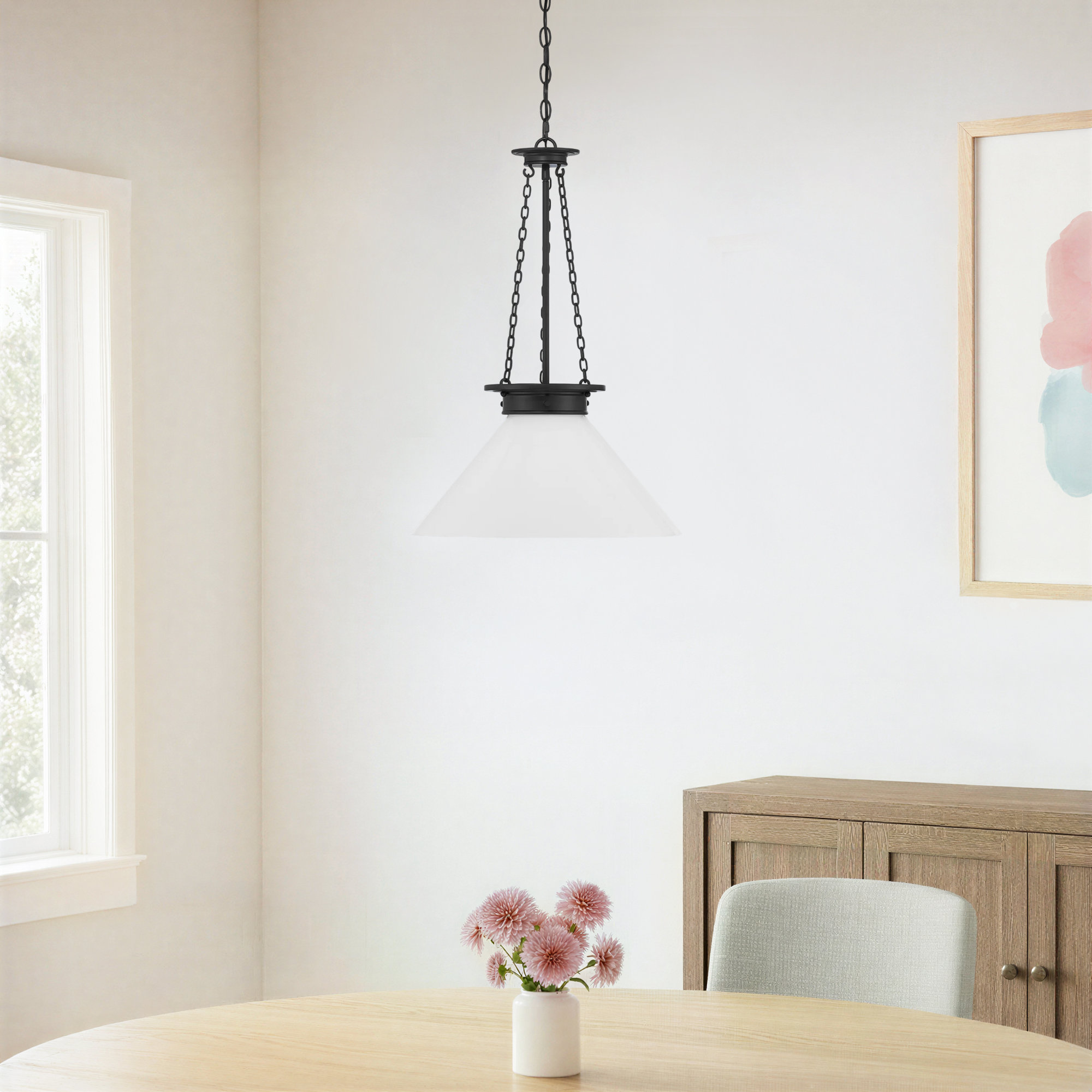 Tweedy 1 - Light Black Single Pendant, Black