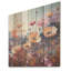 Multicolore fleurs champ liquide I - Art mural en bois champ de fleurs sur bois de pin naturel-1938886272