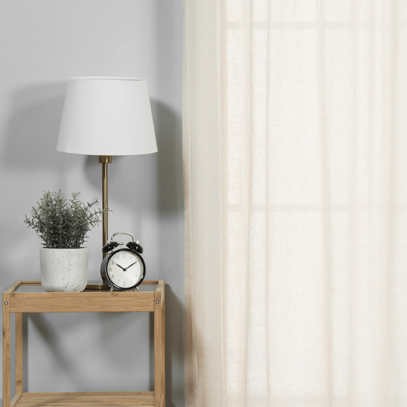 Paire de rideaux transparents avec œillets Maine, Ivoire