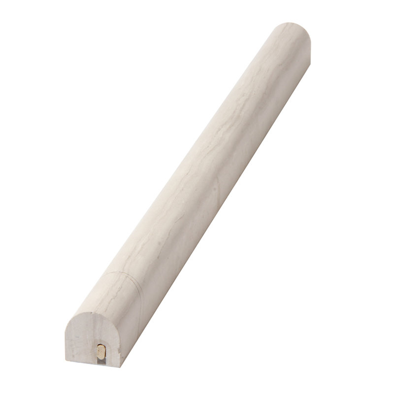 Oyster 0.75" x 12" Polished Marble Pencil Liner Tile Trim in Grey