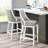 Ellie 19" Wide Solid Rubber Wood Frame Linen Fabric Counter Height Swivel Stool With Back-81515323-81515324