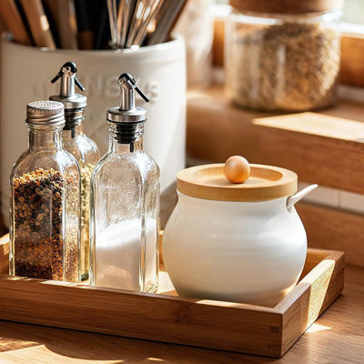 10 Oz Ceramic Sugar Bowl with Lid and Spoon Countertop Coffee Bar Storage Jar