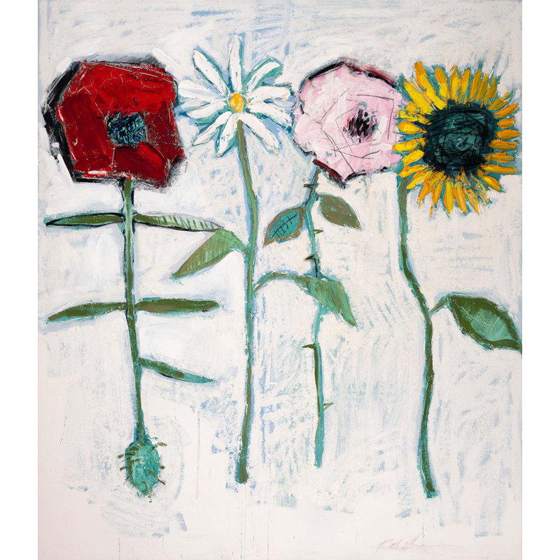Four Flowers Print by Robert Robinson