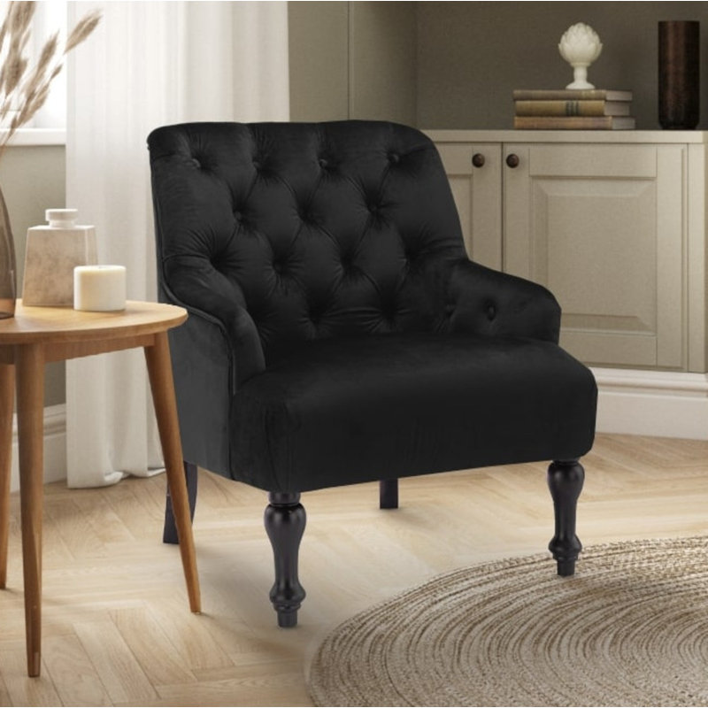 Edgeley 70Cm Wide Tufted Armchair, Black