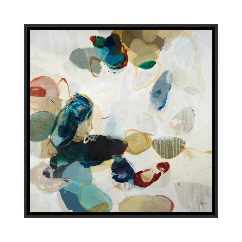 " Stone Pattern II " by Randy Hibberd, 37" H x 37" W x 1.5" D, Black Framed Canvas, No Mat