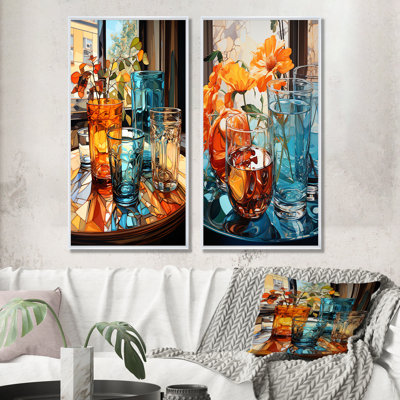 Multicolore verre cocktails Harmony - ensemble de 2 reproductions d'art sur toile
