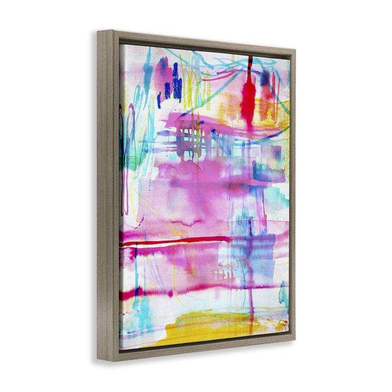 Picnic Party Composition Floating Frame, design by Gemma Bardot, 21" H x 17" W, Montalcino Elm Floater Frame