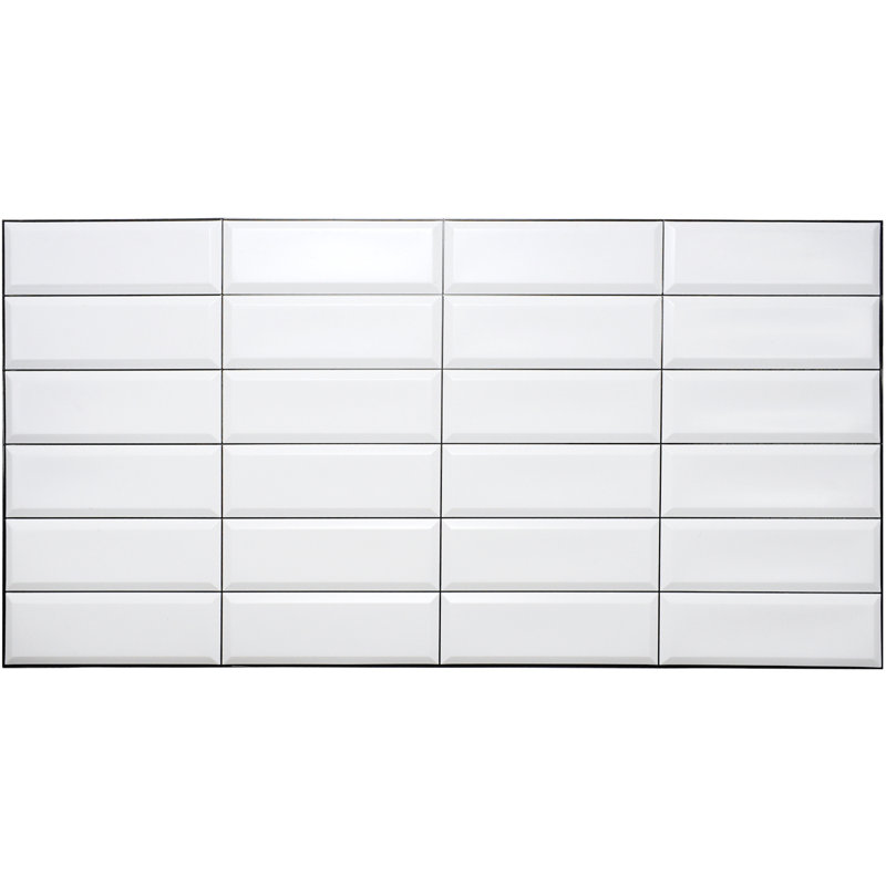 Panneau mural 3D 19 po x 38 po, Blanc / noir