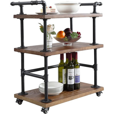 Industrial Bar Carts/serving Carts/kitchen Carts/wine Rack Carts On Wheels With Storage - Rolling - Wine Tea Liquor Shelves/holder -