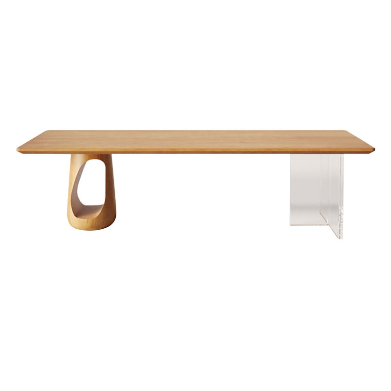 Brown Rectangular Solid Wood desk, 29.6" H x 94.5" W x 31.5" D