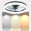 Ventilateur de plafond moderne intelligent 20 "avec lumière, ventilateur encastré à profil bas avec télécommande, 6 lumières DEL à intensité variable