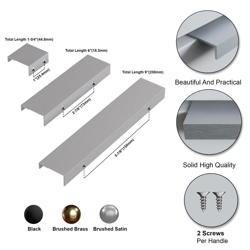 1" Center Finger Pull Multipack, Stainless Steel