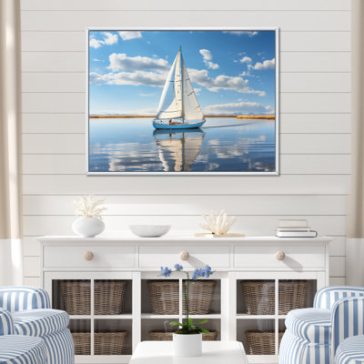 Sailboat Sailing Serenity I On Canvas Print