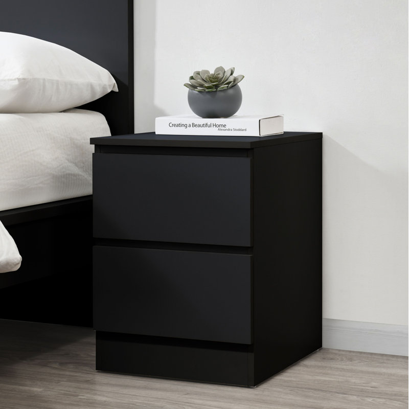 Marqita 2 Drawer Bedside Table, Black