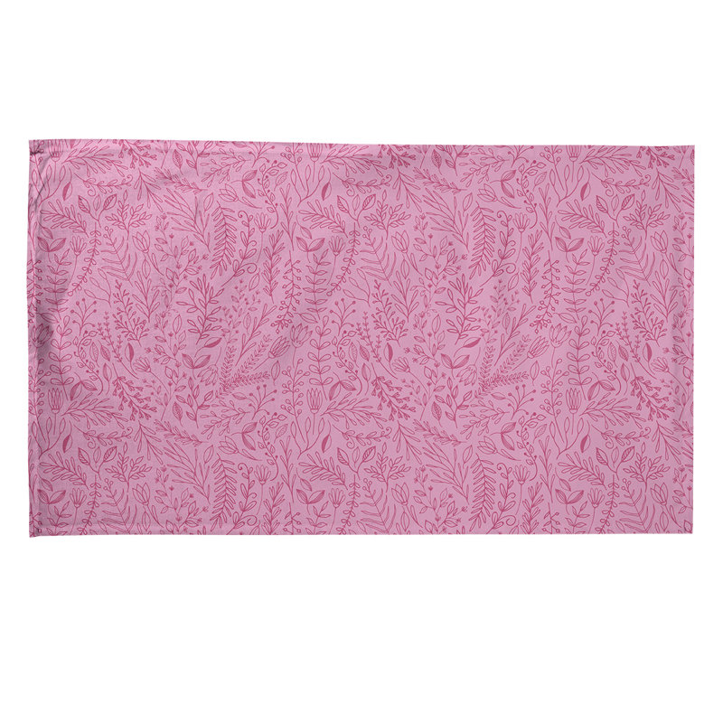 Serviette de thé à motif floral ditsy, Rose, Sergé de coton