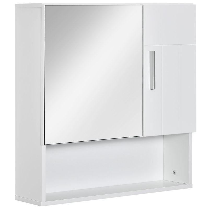 Armoire à pharmacie à fixation en surface à 2 portes sans cadre avec 5 tablettes réglables, Gris