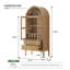 Armoire arquée cannelée de 71 po de hauteur, garde-manger à 5 niveaux avec tablettes et supports à vin et 2 tiroirs, armoire de cuisine arquée, garde-manger pour salle à manger, salon