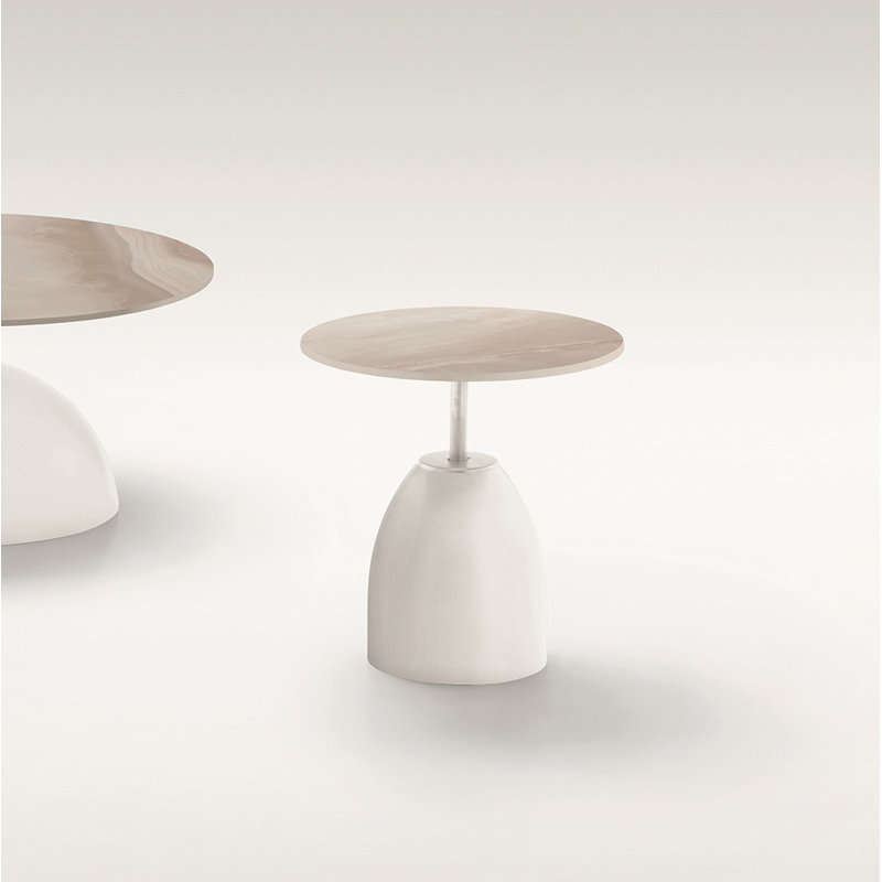 Athea Pedestal Coffee Table, Alabaster/White