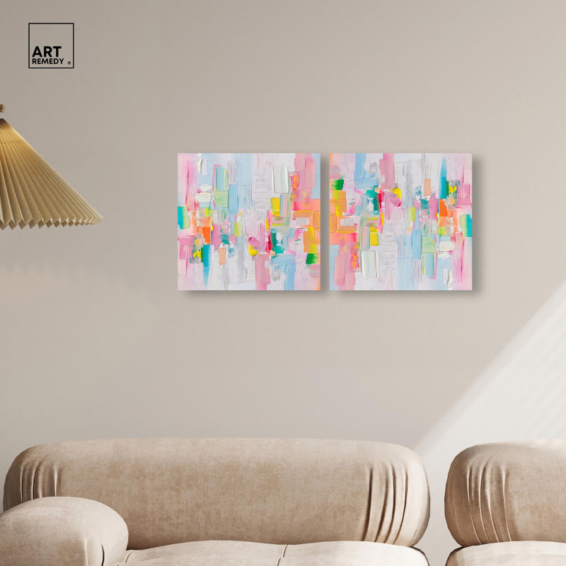 «Color Symphony II», ensemble de couleurs saturées par Art Remedy, Toile tendue, H 12 po x l 12 po
