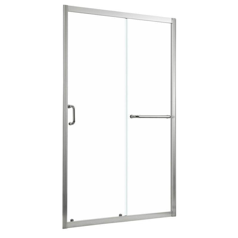 Porte de douche 60 po x 72 po, coulissante simple, nickel brossé - verre trempé de qualité, option de modernisation de la salle de bain coulissante, 72 po, Essentiel de première classe
