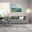  «Blue Coastal Flowers» par Silvia Vassileva, art mural en verre acrylique, 36 po x 24 po-474169472