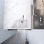 Porte de douche pivotante à demi-cadre de l 24 po x l 72 po avec verre trempé transparent de 1/4 po d'épaisseur en noir mat | Cadre en aluminium | Poignée en acier inoxydable