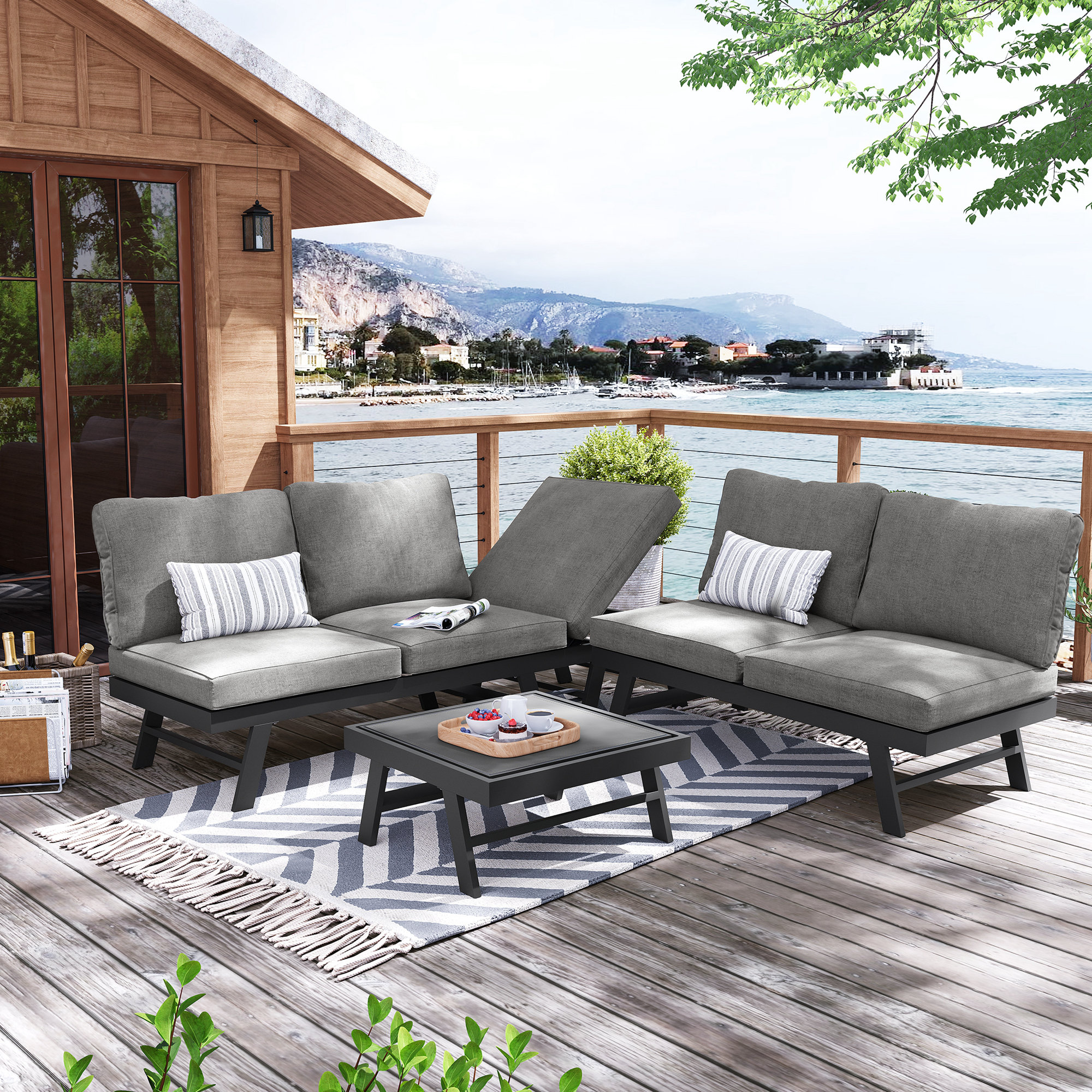 Latitude Run® 153.6'' Outdoor Patio Sectional Sofa Wayfair
