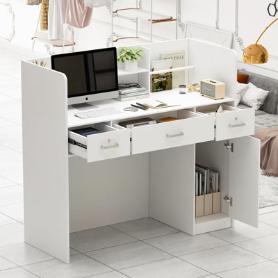 Camyah Rectangle Manufactured Wood Reception Desk