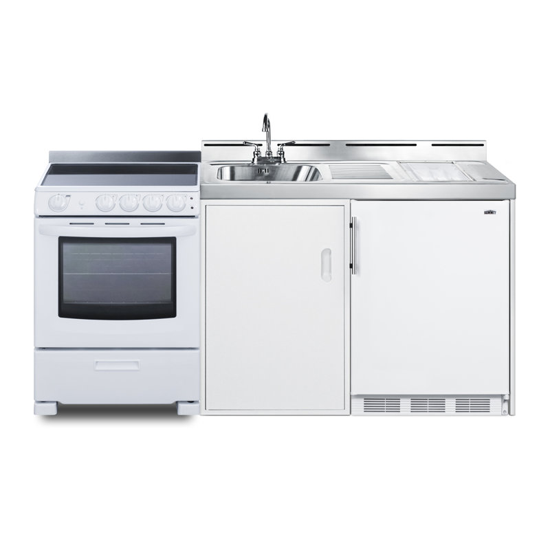 Summit Appliance All-In-One Combo Kitchens 5.1 Cubic Feet Kitchenette Mini Fridge with Freezer