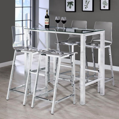 Tabourets de bar contemporains transparents et 2 pièces Sièges élégants et confortables. Idéal pour les bars et les cuisines. 46 po x 21 po x 17 po Chaise élégante et fonctionnelle. Finition du corps en acrylique.